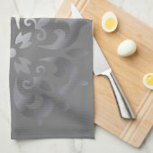 Silber und Grau Monogramm | Geschirrtuch (Viertel Falte)