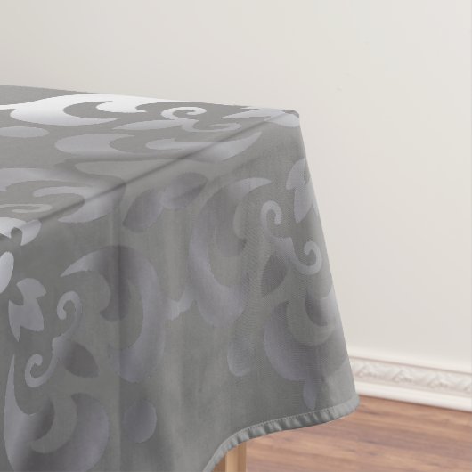 Silber und Grau Monogramm | Tischdecke (Beispiel)