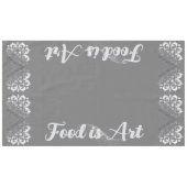 Silber und Grau Monogramm | Tischdecke (Vorderseite (Horizontal))