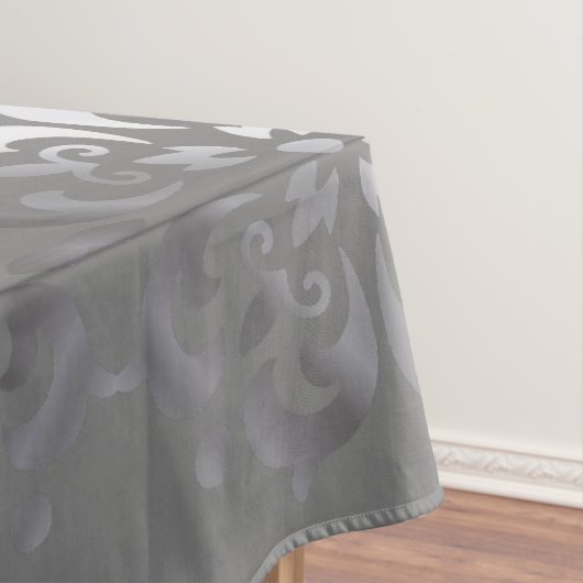 Silber und Grau Monogramm | Tischdecke (Beispiel)