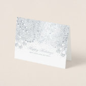 Silber und Grau Winterurlaub Familie wünscht Folienkarte (Vorderseite)