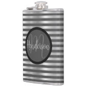 Silber und Graustreifen Flachmann (Links)