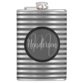 Silber und Graustreifen Flachmann (Vorderseite)