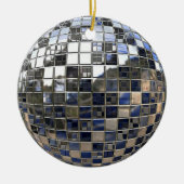 Silber und irgendein blauer Disco-Ball spiegeln Keramikornament (Vorne)