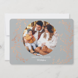 Silber- und Kupferkarte Foto Holiday Grußkarte Feiertagskarte