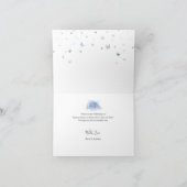 Silber und Light Baby Blue Rose Wasserfarbe gefloc Dankeskarte (Innenseite)