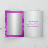 Silber und Lila Damaskus Danke Karte (Innenseite)