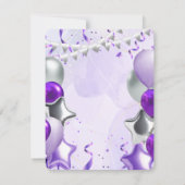 Silber und Lila Einladung (Rückseite)