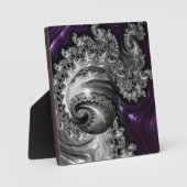 Silber und Lila Fraktal Vortex Fotoplatte (Vorderseite)