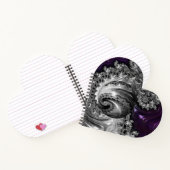 Silber und Lila Fraktal Vortex Heart Notebook Notizblock (Innenseite)