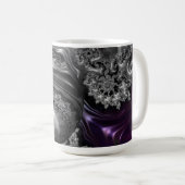 Silber und Lila Fraktal Vortex Kaffeetasse (VorderseiteRechts)