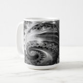 Silber und Lila Fraktal Vortex Kaffeetasse (Vorderseite Links)
