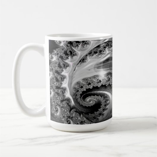 Silber und Lila Fraktal Vortex Kaffeetasse (Links)