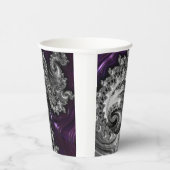 Silber und Lila Fraktal Vortex Pappbecher (Rechts)