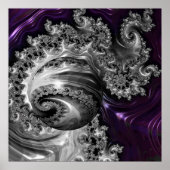 Silber und Lila Fraktal Vortex Poster (Vorne)