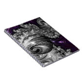 Silber und Lila Fraktal Vortex Spiral Notebook Notizblock (Rechte Seite)