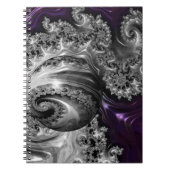 Silber und Lila Fraktal Vortex Spiral Notebook Notizblock (Vorderseite)