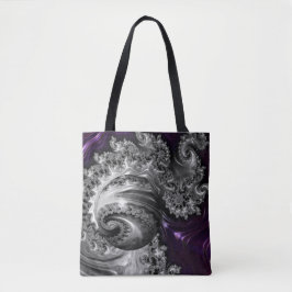 Silber und Lila Fraktal Vortex Tasche