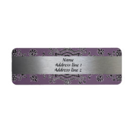 Silber- und Lila Metallic-Adressetiketten