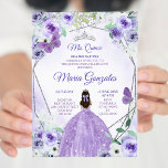 Silber und Lila Mis Quince Einladung<br><div class="desc">Silber und Lila Mis Quince Einladung</div>