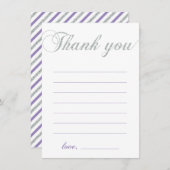 Silber und Lila | Modernes Girl Party Vielen Dank Dankeskarte (Vorne/Hinten)