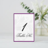 Silber und Lila Tischnummer des Blumenkohls (Stehend Vorderseite)