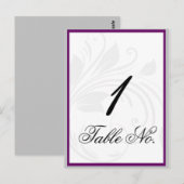 Silber und Lila Tischnummer des Blumenkohls (Vorne/Hinten)