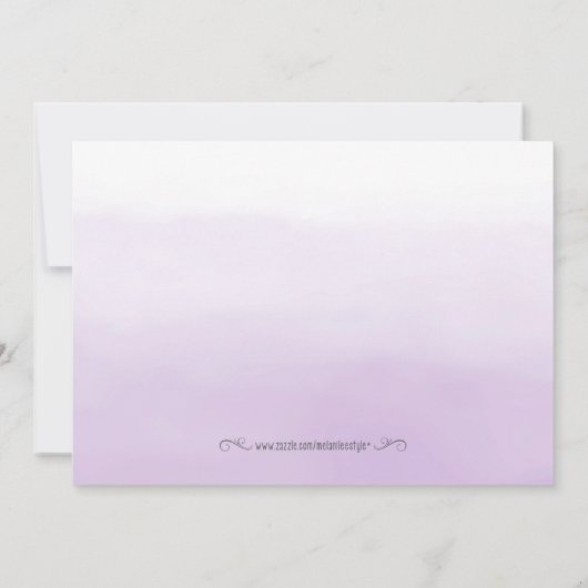 Silber und Lila Wasserfarbe Save the Date Einladung (Rückseite)