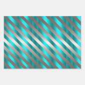 Silber und Metallic Aqua Weihnachten Geschenkpapier Set (Vorderseite 3)