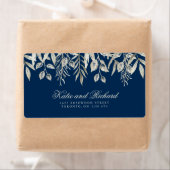 Silber- und Navy-Hochzeitsadressen-Labels (Insitu)