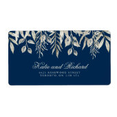 Silber- und Navy-Hochzeitsadressen-Labels (Vorne)
