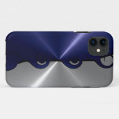 Silber- und Navy-Stainless-Metallwirbelmuster Case-Mate iPhone Hülle (Rückseite (Horizontal))