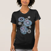 Silber- und Neonmandala-Schneeflocken T-Shirt (Vorderseite)
