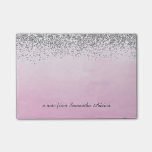 Silber und Ombre rosa Anmerkungen Post-it Klebezettel