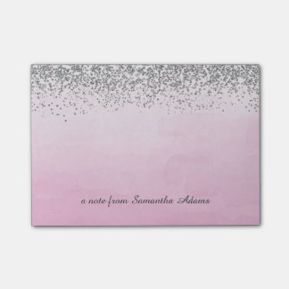 Silber und Ombre rosa Anmerkungen Post-it Klebezettel