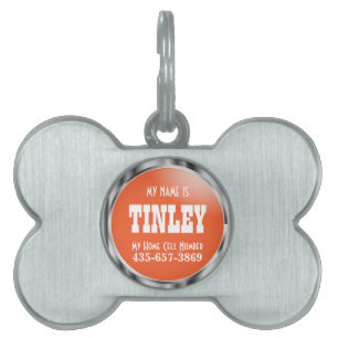 Silber und Orange   DIY Name Tiermarke