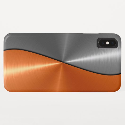 Silber und Orange Edelstahl Case-Mate iPhone Hülle (Rückseite (Horizontal))