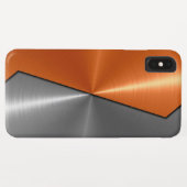 Silber und Orange Edelstahl Case-Mate iPhone Hülle (Rückseite (Horizontal))