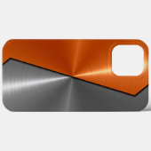 Silber und Orange Edelstahl Case-Mate iPhone Hülle (Rückseite (Horizontal))