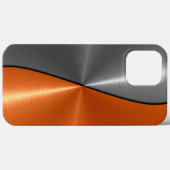 Silber und Orange Edelstahl Case-Mate iPhone Hülle (Rückseite (Horizontal))