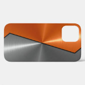 Silber und Orange Edelstahl Case-Mate iPhone Hülle (Rückseite (Horizontal))