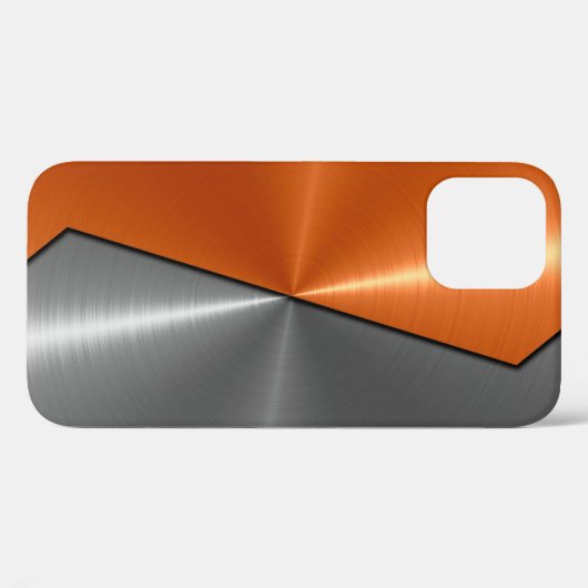Silber und Orange Edelstahl Case-Mate iPhone Hülle (Rückseite (Horizontal))