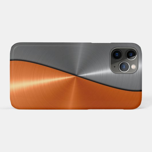 Silber und Orange Edelstahl Case-Mate iPhone Hülle (Rückseite (Horizontal))