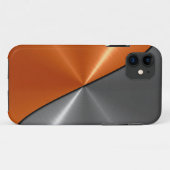 Silber und Orange Edelstahlmetall 3 Case-Mate iPhone Hülle (Rückseite (Horizontal))