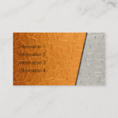Silber und Orange Luxury Metallic 2 Visitenkarte (Rückseite)