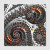 Silber und Orange Mandelbrot mit Sphere Card Magnetkarte (Vorderseite)