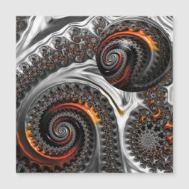 Silber und Orange Mandelbrot mit Sphere Card Magnetkarte