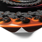 Silber und Orange Mandelbrot mit Sphere Poster (Ecke)