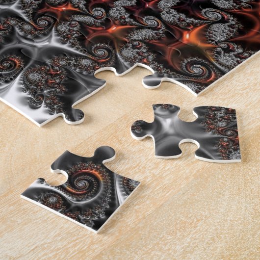 Silber und Orange Mandelbrot mit Sphere Puzzle (Seite)