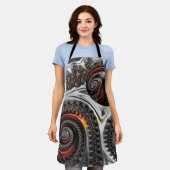 Silber und Orange Mandelbrot mit Sphere Schürze (Getragen)